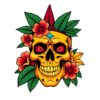Tropical Skull Paint Numbers