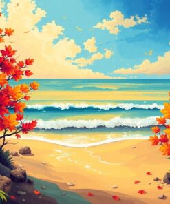 Golden Autumn Vintage Surf Paint By Numbers