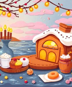 Golden Baked Island Treats Paint By Numbers