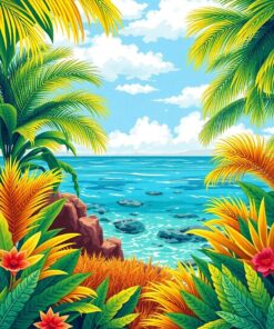 Coastal Fronds Paint Numbers