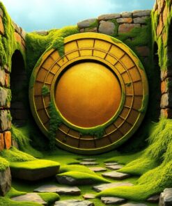 Golden Disk In Moss Paint By Numbers