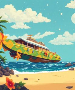 Golden Era Hawaiian Spaceship Paint By Numbers