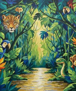 Golden Gaze Jungle Canopy Paint By Numbers