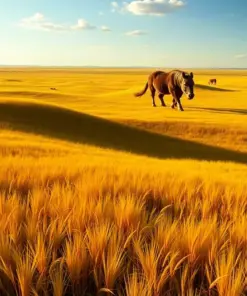 Golden Grasslands Striped Shadows Paint By Numbers