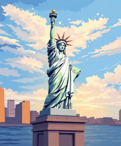 Golden Harbor Lady Liberty Paint By Numbers