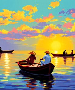 Golden Hour Ceylon Fishermen Paint By Numbers