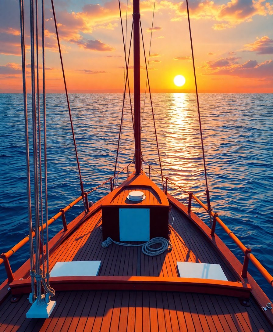 Golden Hour Deck Navigation Paint By Numbers Kit completed