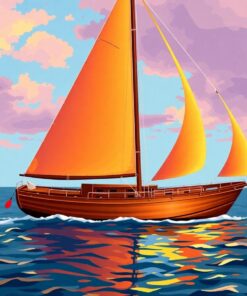 Golden Hour Mahogany Sloop Paint By Numbers