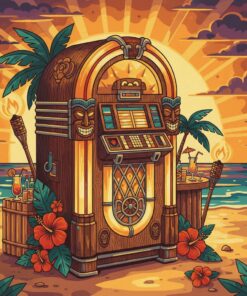 Golden Hour Tiki Wurlitzer Paint By Numbers