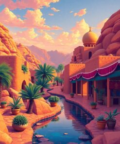 Realistic Oasis Paint Numbers