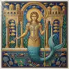Golden Oceanic Mermaid Byzantine paint by numbers