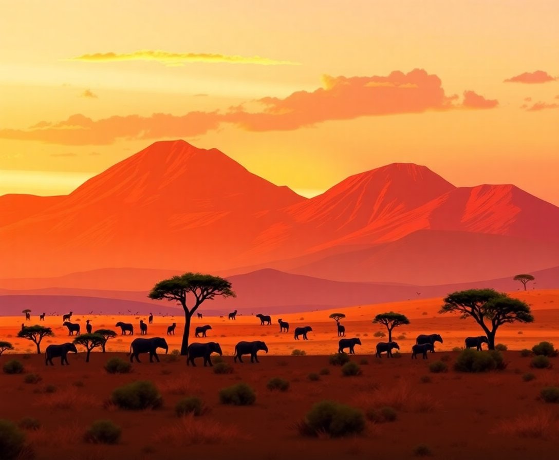 golden-savannah-peak-dawn-paint-by-numbers-kit-africa