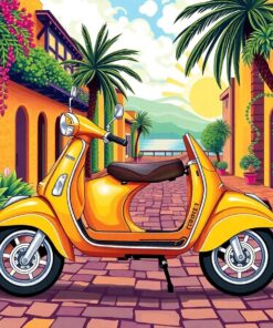 Golden Scooter Corsican Lane Paint By Numbers