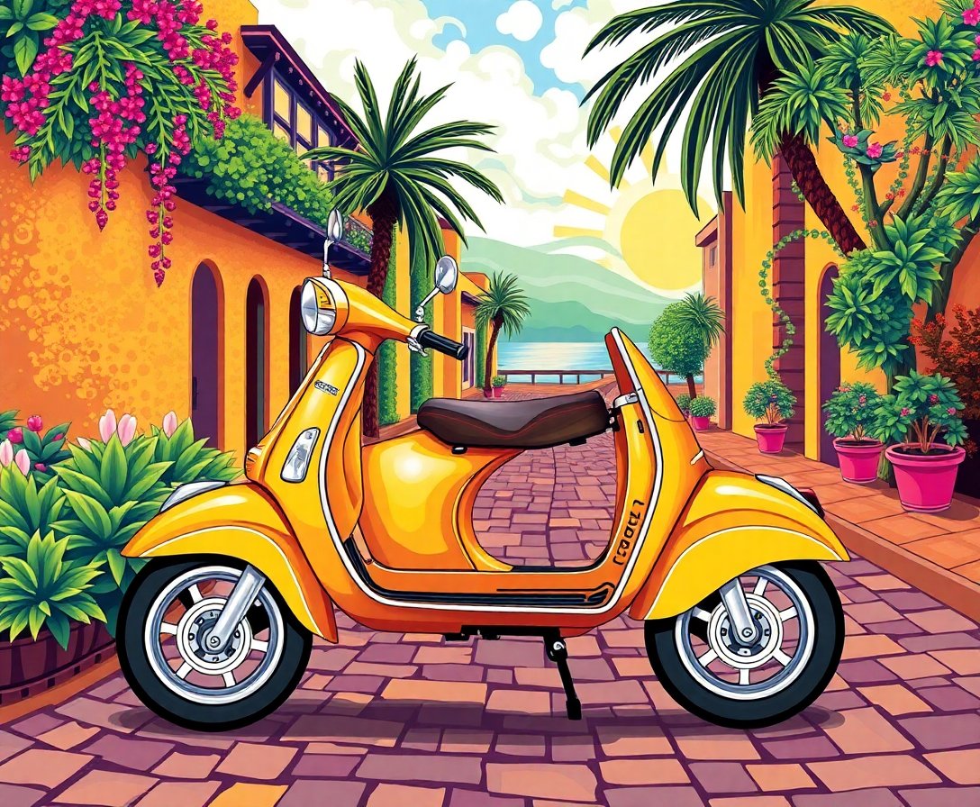 golden-scooter-corsican-lane-paint-by-numbers-kit