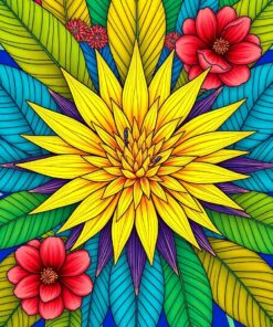 Sunburst Bloom Paint Numbers