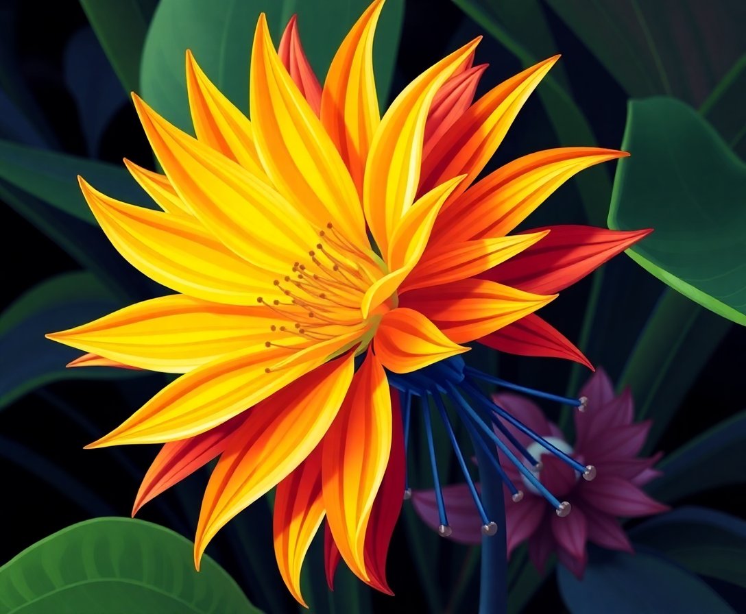 golden-strelitzia-sunburst-bloom-paint-by-numbers-kit