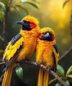 Golden Tailed Jungle Weavers Paint By Numbers