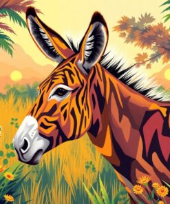 Golden Tropic Savanna Donkey Paint By Numbers