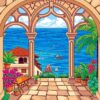 Gothic Arch Tropical Bay Paint By Numbers