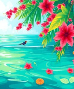 Graceful Tropical Water Drifter Paint By Numbers
