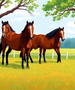 Grazing Plantation Thoroughbreds Paint By Numbers