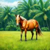 Grazing Tropical Equine paint by numbers