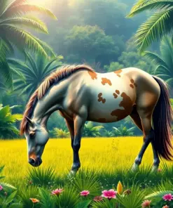 Grazing Tropical Equine Paint By Numbers