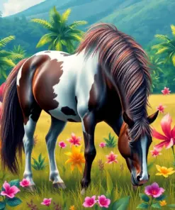 Grazing Tropical Equine Paint By Numbers