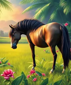 Grazing Tropical Equine Paint By Numbers