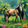 Grazing Tropical Equine Paint By Numbers