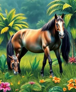 Grazing Tropical Equine Paint By Numbers