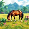 Grazing Tropical Equine Paint By Numbers
