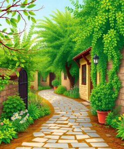 Greenery Swallowed Vintage Path Paint By Numbers