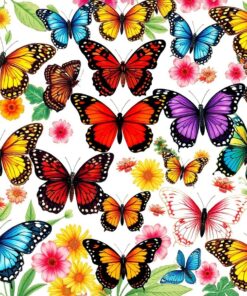 Tropical Butterflies Paint Numbers