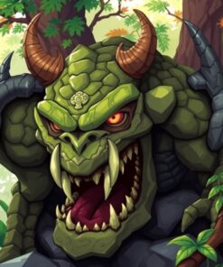 Grinning Rainforest Stone Fiend Paint By Numbers