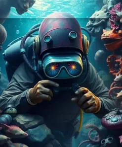 Guarding The Antique Diver Paint By Numbers