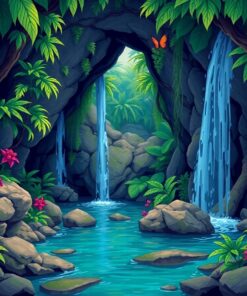 Tropical Grotto Paint Numbers