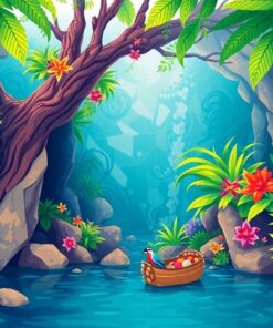 Guarding The Tropical Grotto Paint By Numbers