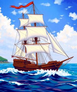 Guiding The Clipper Ship Paint By Numbers