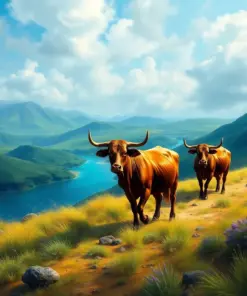 Guiding The Island Cattle Paint By Numbers