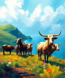 Guiding The Island Cattle Paint By Numbers