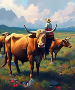 Guiding The Island Cattle Paint By Numbers