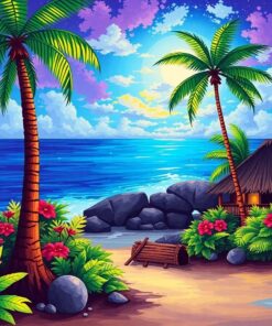 Guiding Tropical Island Light Paint By Numbers