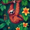 Tropical Sloth Paint Numbers