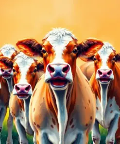 Happy Cow Animals Paint By Numbers