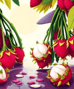 Harvesting Wet Red Rambutans Paint By Numbers