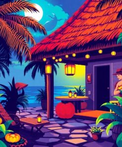 Haunting The Tropical Cabana Paint By Numbers