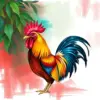 Havana Morning Rooster Sketch paint by numbers
