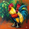 Havana Morning Rooster Sketch Paint By Numbers