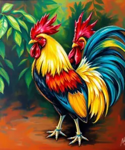 Havana Morning Rooster Sketch Paint By Numbers